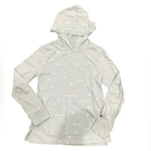 BOGO 🥳 Champion Aqua Blue Long sleeve hooded shirt | girls XL | spring fall